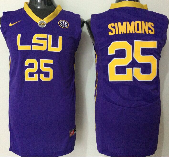 NCAA Men LSU Tigers 25 simmons purple